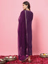 Purple Silk Blend Pant Suit 190975 Back View